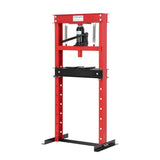 Garvee 12 Ton Hydraulic Press Heavy-Duty Adjustable H-Frame Garage Floor Shop Press for Automotive Repair Metal Straightening 31.5" Adjustable Range, Red - Red+Black