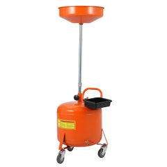 Garvee 8 Gallon Oil Drain Tank, Portable Oil Drain Container with Adjustable Funnel Height 28"-62", Air Operated Drainage Fluid Fuel Transfer Drainage with 360° Wheels & Toolbox