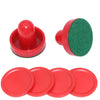 Garvee Air Hockey Pushers & Pucks Set, 60mm Mini Goal Handles Replacement Accessories for Game Tables, Red