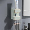 Garvee Automatic Toothpaste Dispenser Wall Mounted Electric Toothpaste Dispenser With 3 Toothbrush Slots Thermal Sensing Bathroom Dispenser Green