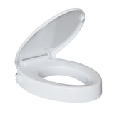 Garvee Elongated Elevated Bidet Seat With Slow Close Mechanism And Non Slip Hinges For Bathroom, Durable Plastic, White - White Elevated Bidet Seat