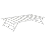 Garvee Stand Up Trundle Day Bed Twin Size Metal Slats Support Lockable Casters White Space-Saving Under-Bed Storage
