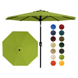 Garvee 9 Ft Outdoor Patio Umbrella With 8 Sturdy Iron Ribs, Crank Lift & Push Button Tilt, UV Protection, Waterproof, Grass Green For Pool, Deck, Yard, Garden - Grass Green