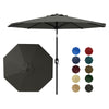 Garvee 10' Patio Umbrella with Crank Lift & Push Button Tilt, Table Umbrella Outdoor Patio 8 Sturdy Ribs for Yard, Deck, Pool, Grey