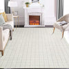 Garvee 5x7 Washable Rug Non Slip Modern Checkered Rug Soft Faux Wool Floor Carpet Indoor Contemporary Plaid Print Rug Non Shedding Throw Carpet for Bedroom Living Room Dining Room Office Light Grey