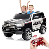 Garvee Ride - P Series: 12V Toyota Land Cruiser Kids' Car: Remote, LED, 3 Speeds, Dual 45W Motors, USB Music, Seat Belt, CPC & ASTM Approved - Black and White - Black And White