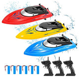 Garvee 3PACK RC Boat, Remote Control Boats for Kids and Adults,10km/H 2.4G High Speed Remote Control Boat, Fast RC Boats for Pools and Lakes with 6 Rechargeable Battery(3 in The Boat).