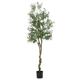 Garvee Artificial Olive Tree Tall Faux Olive Tree Plants with Branches and Fruits for Modern Home Office Living Room Floor Decor, Sizes 5FT-7FT, Green - 7Ft（210Cm）Hc-1400