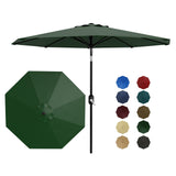 Garvee 10' Patio Umbrella with Crank Lift & Push Button Tilt, Table Umbrella Outdoor Patio 8 Sturdy Ribs for Yard, Deck, Pool, Dark Green - Dark Green