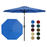 Garvee 9' Outdoor Patio Umbrella, Outdoor Table Umbrella, Market Umbrella with Push Button Tilt and Crank, 8 Sturdy Ribs UV Protection Waterproof for Garden, Deck, Backyard, Pool, Azure Blue - Azure Blue