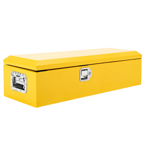 Garvee 39 Inch Steel Truck Bed Tool Box - Diamond Plate Design with Side Handles and Locking Keys, Compact and Durable for Pickup Trucks, RVs, and Trailers, Yellow