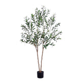 Garvee 5ft Artificial Olive Tree With Natural Wood Trunk Indoor Decor, No Maintenance, Realistic Green