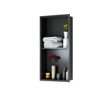 Garvee 304 Stainless Steel Shower Niche Recessed Shelf Organizer Bathroom Wall Insert 12x24" Matte Black - Matte Black