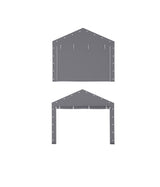 Garvee 2Pcs Zipper Doors Portable Carport Replacement Roll-up Doors Outdoor Garage 10'x20' Grey - Grey