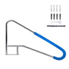 Garvee Pool Handrail for Inground Pools, 55"w x 32"h, 304 Stainless Steel, Blue Non-Slip Handles, Quick Install