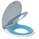 Garvee Toilet Seat, Round Toilet Seat with Toddler Seat Built in, Potty Training Toilet Seat Round Fits Both Adult and Child, with Slow Close and Magnets- white and blue - Blue