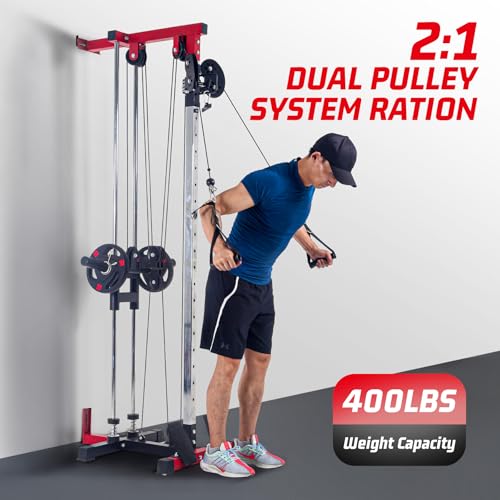 2:1 dual pulley system ratio with 400 lbs capacity