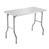 Garvee Stainless Steel Worktable Folding Prep Station Adjustable Height Metal Feet Commercial Kitchens Restaurants Foldable Space-Saving