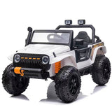 Garvee Ride - P Series: 24V 2 Seater Ride On Truck Car For Kid age 3 - 8 years, w/Remote Control, 4-Wheeler Suspension, 4x55W Powerful Engine, 4WD Battery Powered, LED Lights, Soft Braking - White - White
