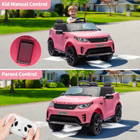 Garvee Ride P Series Voiture Électrique pour Enfants 12V Style Land Rover Deux Moteurs 3 Vitesses Batterie 4.5Ah Ceinture de Sécurité Télécommande Noir Jouet d'Extérieur - Rose