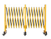 Garvee Metal Expandable Barricade, 16 Ft Folding Security Gate, High Strength Steel Expandable Barricade Gate Outdoor, Industrial Expandable Barricade Gate with Casters, Yellow&Black