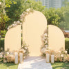 Garvee Arch Backdrop Stand Cover Set of 3, Double Sided Round Top and Half Moon Top Stretchy Backdrop Cover for Birthday Parties Baby Shower Banquet Decorations 5ft 7.2ft 5ft champagne color