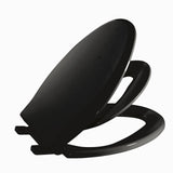 Garvee Toilet Seat, Elongated Toilet Seat with Toddler Seat Built in, Potty Training Toilet Seat Elongated Fits Both Adult and Child, with Slow Close and Magnets- Elongated Black - Black