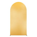 Garvee Wedding Arch Backdrop Cover Stretchy Spandex Wall Arch Covers Glitter Round Top For Wedding Birthday Party Baby Shower Ceremony Decoration Gold Silver Fantasy Color 6ft 6.6ft 7.2ft - 6Ft Gold