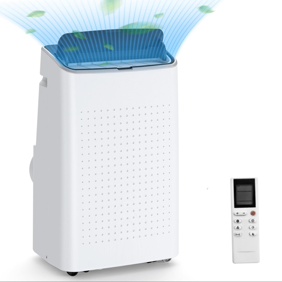 Climatiseur portable Garvee 14000 BTU avec télécommande pour pièce jusqu'à 65 m², unité de climatisation 3-en-1 ultra silencieuse sur pied avec déshumidificateur et ventilateur multi-vitesses, noir