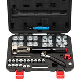 Garvee 33PCS Hydraulic Flaring Tool Kit With Tube Cutter And Deburrer For Automotive Brake Repair 3/16"-1/2" Copper Lines Steel Pipes