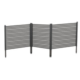 Garvee Outdoor Privacy Screen 3-Panel No-Dig Metal Fence Rustproof Decorative Garden Barrier 106.3"x47.24" - Black