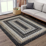 Garvee Bordered Black Multi 4x6 Washable Rug Boho Rug Small Living Room Area Rug Indoor Throw Floor Carpet Farmhouse Rug Modern Rug Braided Rustic Area Rug for Bedroom Kitchen - Black Multi