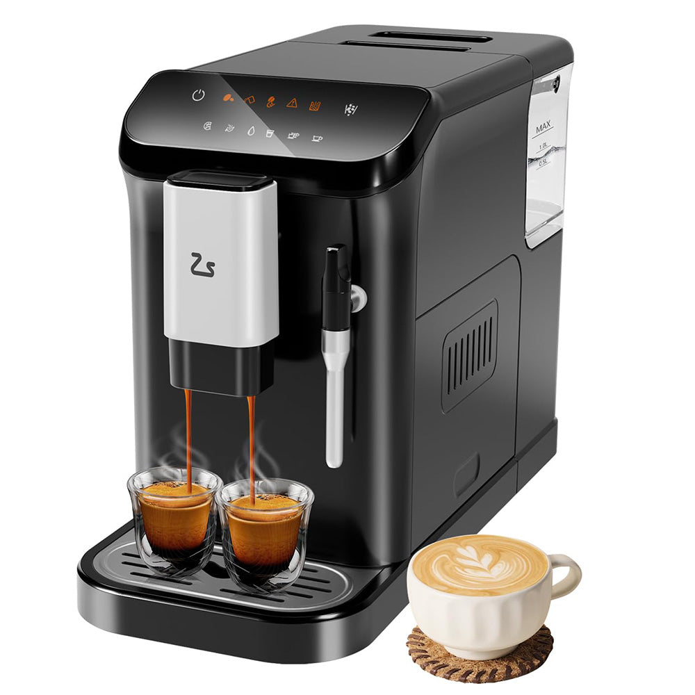 Garvee Espresso Machine with Grinder, 20 Bar Professional Espresso Maker with Milk Frother Steam Wand, 1.5L Water Tank, Touch Display, 1-15 Adjustable Grind Size Levels, Gift for Coffee Lover