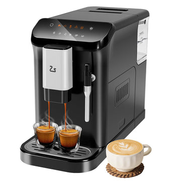 Garvee Espresso Machine with Grinder, 20 Bar Professional Espresso Maker with Milk Frother Steam Wand, 1.5L Water Tank, Touch Display, 1-15 Adjustable Grind Size Levels, Gift for Coffee Lover