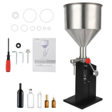 Garvee 5-50ml Manual Paste Liquid Filling Machine - Adjustable Bottle Filling Machine With 10L Transparent, Lightweight Design for Creams Perfume Drink Medicine - 5-50ml without shelf / Black - Black