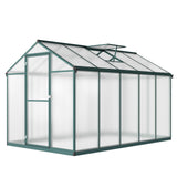 Garvee 6.25 x 10 Ft Greenhouse Aluminum Alloy Frame Polycarbonate Panel Outdoor Gardening Green