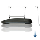 Garvee Heavy-Duty Cargo Box Garage Pulley System Ceiling Hoist Kit for 10-14 ft Ceilings 200 Lbs Capacity Steel Adjustable Straps - Black