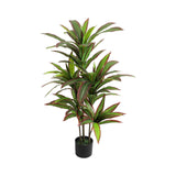 Garvee Artificial Dracaena Plant with Planter Indoor Faux Dragon Tree Tall Greenery Adjustable Branches Polyester Fiber - Red Edge