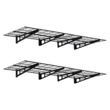 Garvee 2 Pack Garage Wall Shelf Heavy Duty Wall Mounted Storage Shelves with Hooks for Garage Organization 75.2"x24" Black
