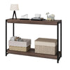 Garvee Brown Console Table 40" Entryway Table with Storage, Slatted Style 2-Tier Shelf, MDF & Metal Frame, Farmhouse Rustic, Living Room, Hallway, Easy Assembly