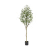Garvee 5.9FT Large Indoor Artificial Olive Tree with Natural Wood Trunk for Living Room Bedroom Office Decoration, Green