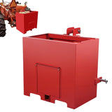 Garvee 3 Point Ballast Box with 2" Hitch Receiver, Category 1 Ballast Box 3 Point Fits Cat 1, 800 Lbs Tractor Ballast Box, 3 Point Quick Hitch Loader Attachment Red - Red
