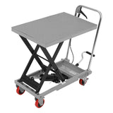 Garvee Hydraulic Lift Table Cart 500lbs, Lift Table Capacity 28.5 Inch Lifting Height, Manual Single Scissor with 4 Wheels and Non-Slip Pad Thickness 3mm for Material Handling and Transportation - 500lbs / Grey - Gray