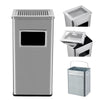 Garvee 7.9 Gallon/30 L Indoor Outdoor Trash Can, Commercial Garbage Can with Removable Inner Bucket, Stainless Steel Ashtray Metal Can, Waste Bin Container with Lid for Outside Patio