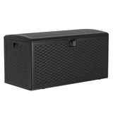 Garvee 99 Gallon Waterproof Large Resin Deck Box, Lockable Storage Container for Patio Furniture, Tools, Pool Garden, Black, Indoor Outdoor - Black