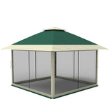Garvee 12x12 Pop Up Gazebo Outdoor Canopy Shelter with Mosquito Netting 4 Stanbags Instant Gazebo Tent for Lawn, Garden, Backyard, Deck (Olive Green + Taupe) - Green