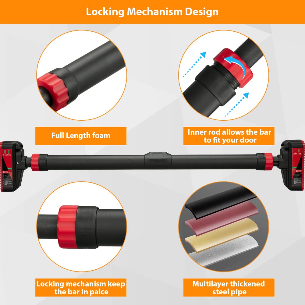 Full length foam grip and reinforced pull up bar body