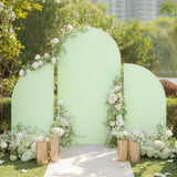 Garvee Arch Backdrop Stand Cover Set of 3, Double Sided Round Top and Half Moon Top Stretchy Backdrop Cover for Birthday Parties Baby Shower Banquet Decorations 5ft 7.2ft 5ft Light green One size - Light Green