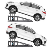 Garvee Low Profile Hydraulic Lift Ramps 2 Pack 11000 Lbs Adjustable Height 9.8"-16.21" Car And Truck Service Ramps Home Garage - Grey