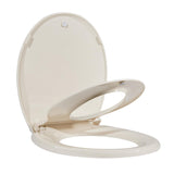 Garvee Toilet Seat, Round Toilet Seat with Toddler Seat Built in, Potty Training Toilet Seat Round Fits Both Adult and Child, with Slow Close and Magnets- Round Almond - Almond